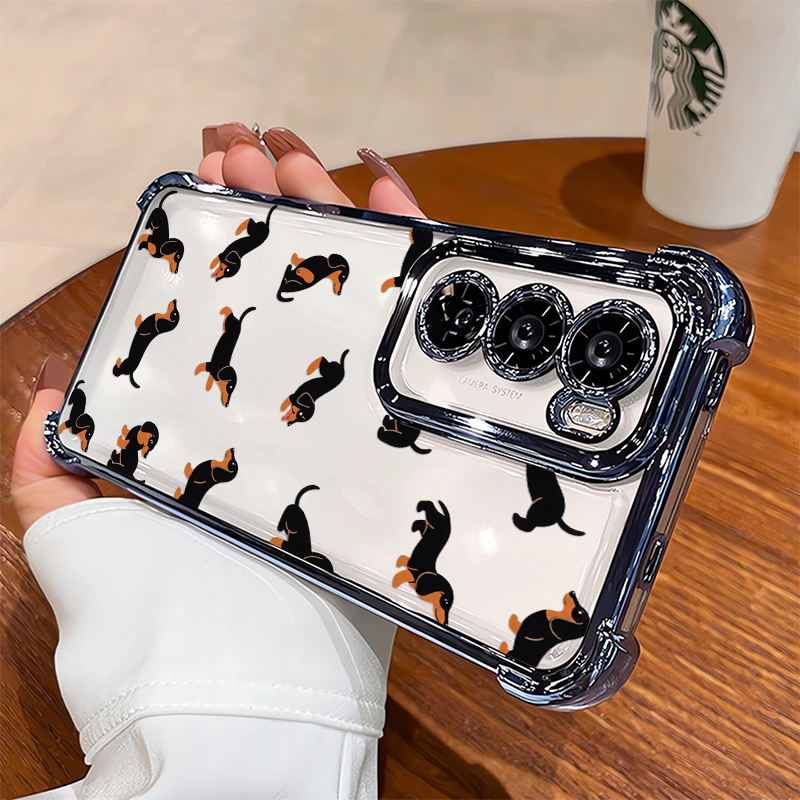 Oppo Reno 12 - Casing Ponsel Motif Kartun Dachshund Untuk